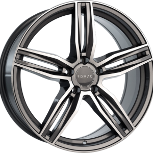 4 LLANTAS ROMAC VENOM EN 17 PULGADAS CON ACABADO GLOSS GREY W/ POLISHED FACE