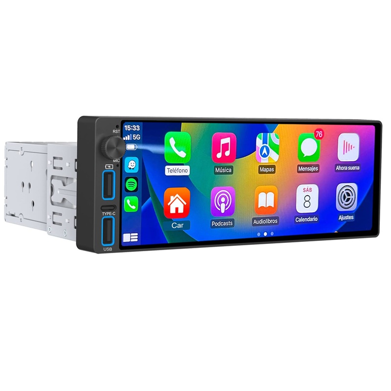 Navegador 1 Din 6.8'' Android 13 Carplay / Android auto inalambrico 4+64