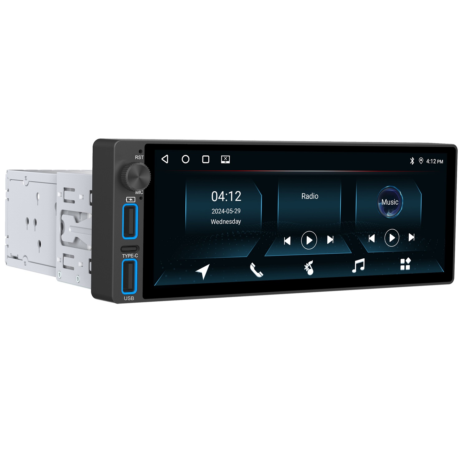 Navegador 1 Din 6.8'' Android 13 Carplay / Android auto inalambrico 4+64 - Imagen 2