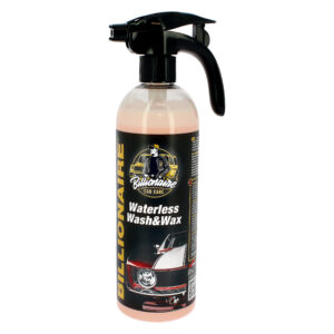 Billionaire Waterless Wash&Wax Limpieza en Seco con Cera Líquida Rápida en Spray para Coches Sin Necesidad de Agua Sin Arañazos Limpia y Abrillanta Aroma a Melocotón 750ml
