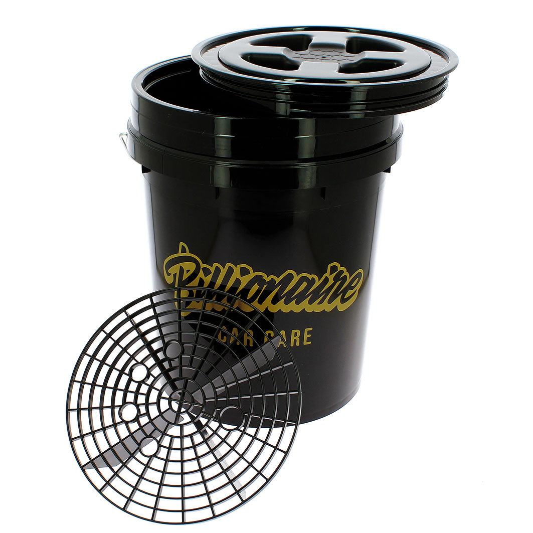 Kit Limpieza para el Lavado Coche Kit Billionaire Cubo Tapa y Rejilla Ideal para Limpieza a Mano del Vehículo Imprescindible para Detailing Coche
