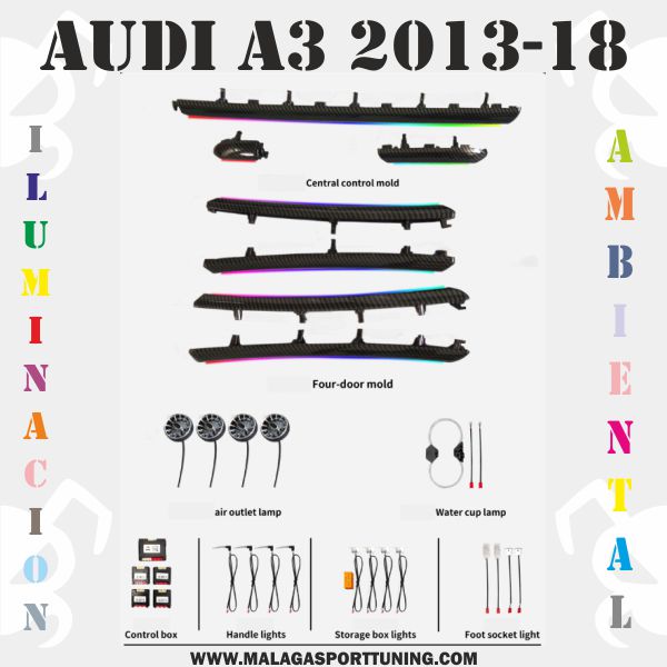 AUDI A3 2013-2018 ILUMINACION AMBIENTAL DINAMICA - Imagen 2