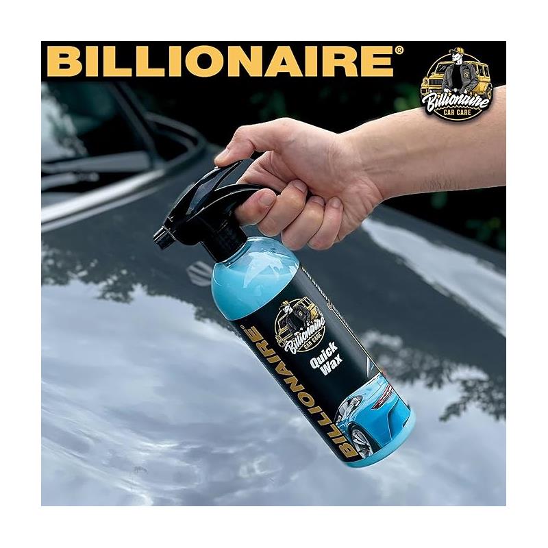 Billionaire Quick Wax Cera Rápida Enriquecida con Carnauba Cera en Spray para Coche Protege y Abrillanta tu Vehículo Aroma Floral 750ml - Imagen 2