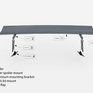 Carbon Spoiler With Upper Swan Mounting + LED Honda Civic SI Mk10