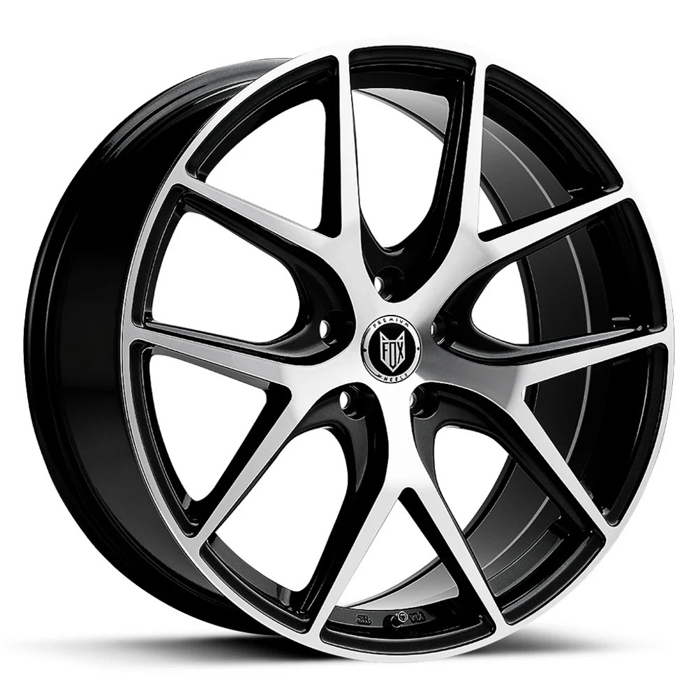 4 LLANTAS FOX ALPHA EN 18 PULGADAS CON ACABADO BLACK POLISHED