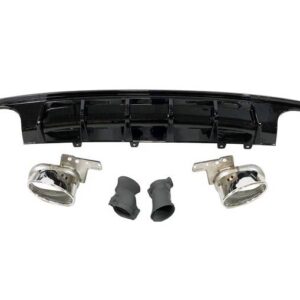 Difusor Trasero Audi A6 / A6 Avant C8 19-21 Look RS6 Negro brillante
