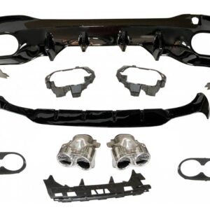 Difusor Trasero Mercedes W118 CLA Look A45 Negro Brillo