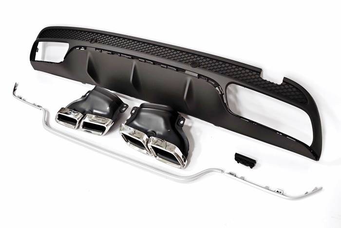 Difusor Trasero Mercedes W205 2014-2018 4P / SW Look AMG C63 ABS - Imagen 2