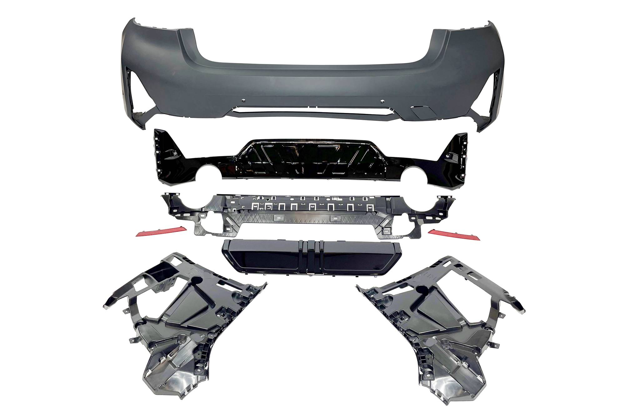 Paragolpes Trasero BMW G20 LCI 2023+ look M-Performance Brillante Negro