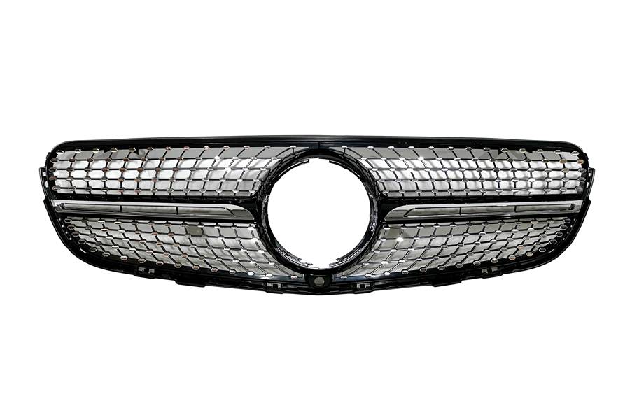 Parrilla Mercedes GLC X253 2015-2019 Diamond Full Black Con Cámara