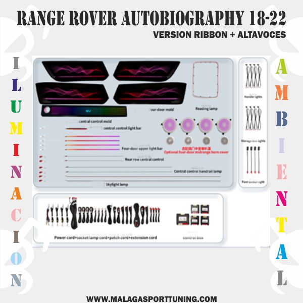 RANGE ROVER AUTOBIOGRAPHY 18-22 Ver RIBBON + ALTAVOCES ILUMINACION AMBIENTAL DINAMICA