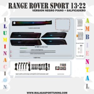 RANGE ROVER SPORT 13-22 Ver NEGRO PIANO + SALPICADERO ILUMINACION AMBIENTAL DINAMICA