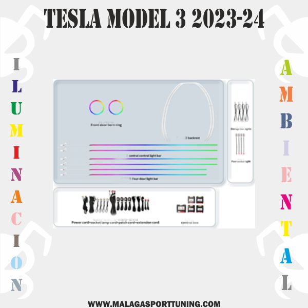 TESLA MOLDEL 3 2023-24 ILUMINACION AMBIENTAL DINAMICA