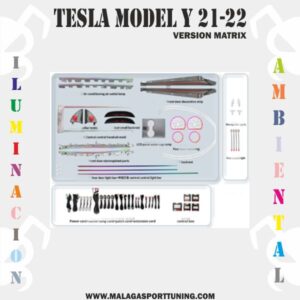 TESLA MOLDEL Y 2021-22 Ver MATRIX ILUMINACION AMBIENTAL DINAMICA