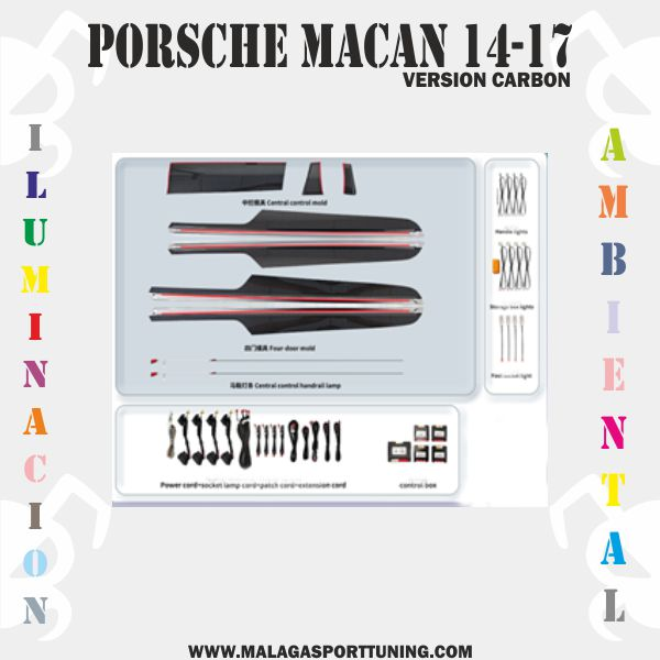 PORSCHE MACAN 2014-17 Ver. CARBON ILUMINACION AMBIENTAL DINAMICA - Imagen 2