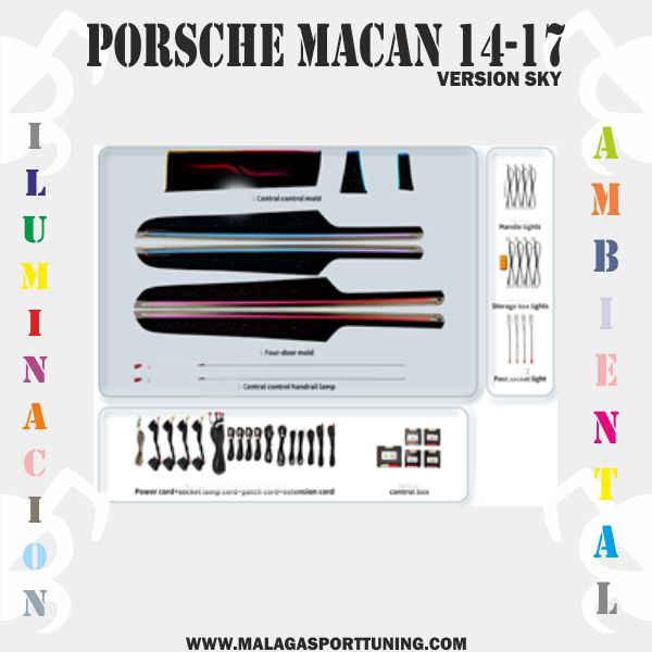 PORSCHE MACAN 2014-17 Ver. SKY ILUMINACION AMBIENTAL DINAMICA - Imagen 2
