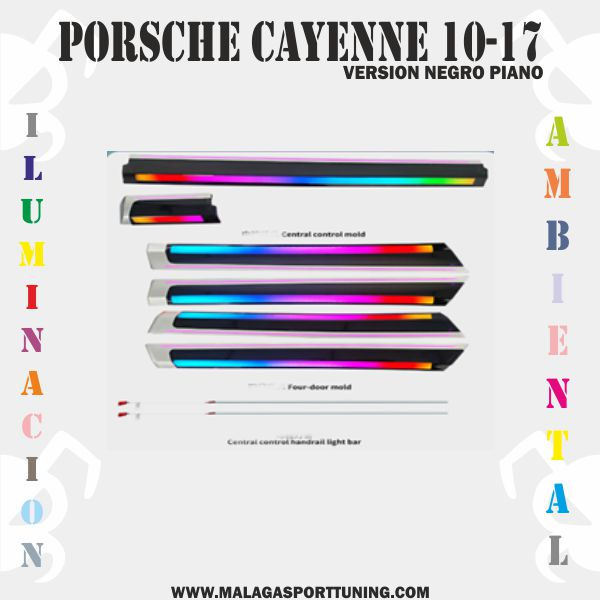 PORSCHE CAYENNE 10-17 Ver. NEGRO BRILLO ILUMINACION AMBIENTAL DINAMICA - Imagen 2