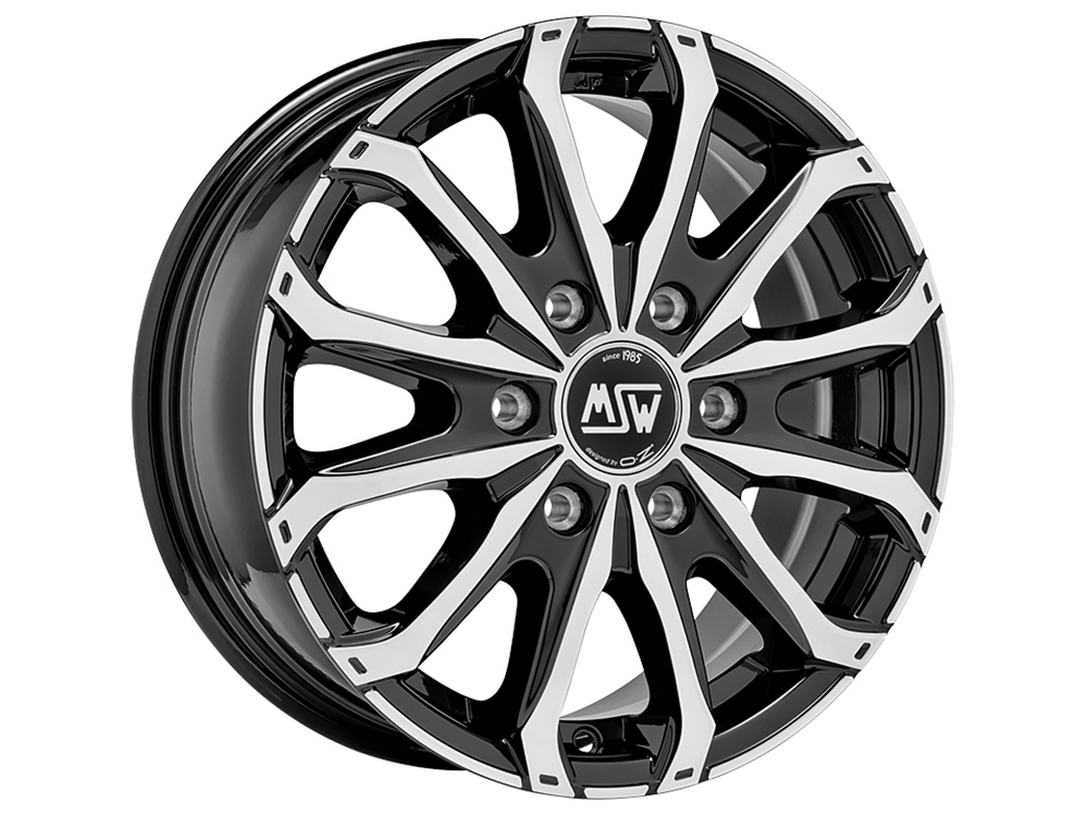 4 LLANTAS MSW 48 VAN 6 HOLES 16 PULGADAS GLOSS BLACK FULL POLISHED