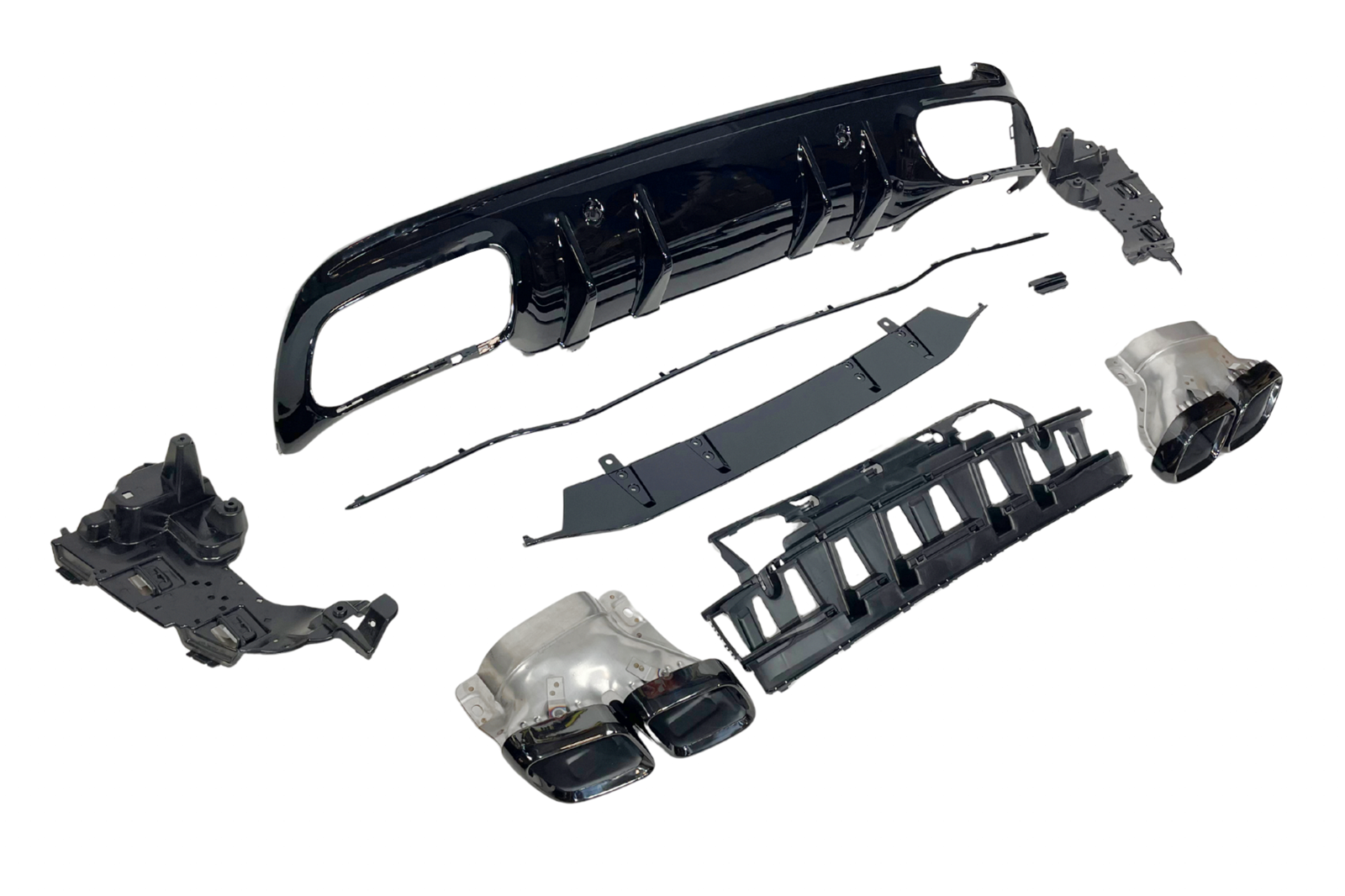 Difusor Trasero Mercedes W205 2019 4P / SW Look C63 Black - Imagen 3