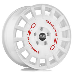 4 LLANTAS OZ RALLY RACING 18 PULGADAS RACE WHITE RED LETTERING