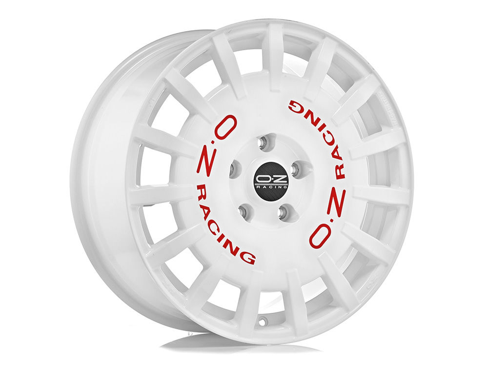 4 LLANTAS OZ RALLY RACING 19 PULGADAS RACE WHITE RED LETTERING
