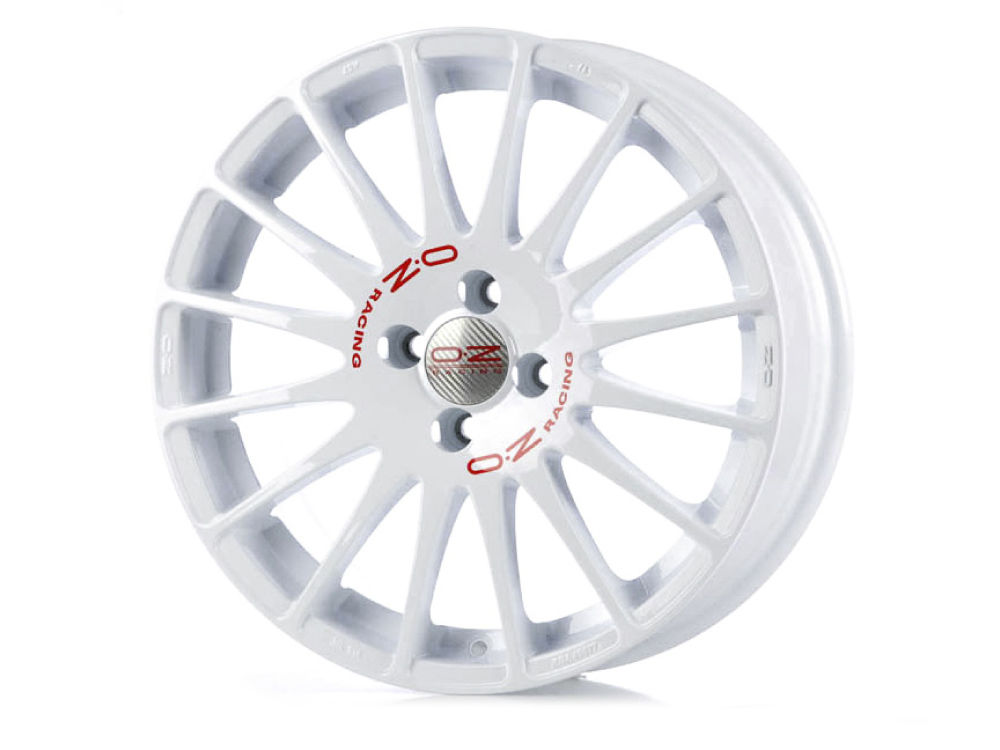 4 LLANTAS OZ SUPERTURISMO WRC 14 PULGADAS RACE WHITE RED LETTERING