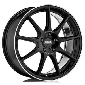 4 LLANTAS OZ VELOCE GT 18 PULGADAS GLOSS BLACK+DIAMOND LIP+SILVER LETTERING