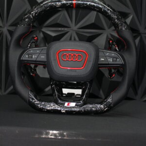 Volante AUDI FORJADO ROJO+CUERO PERFORADO