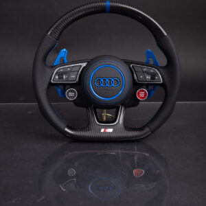 Volante Audi Azul en Carbono y Cuero Perforado