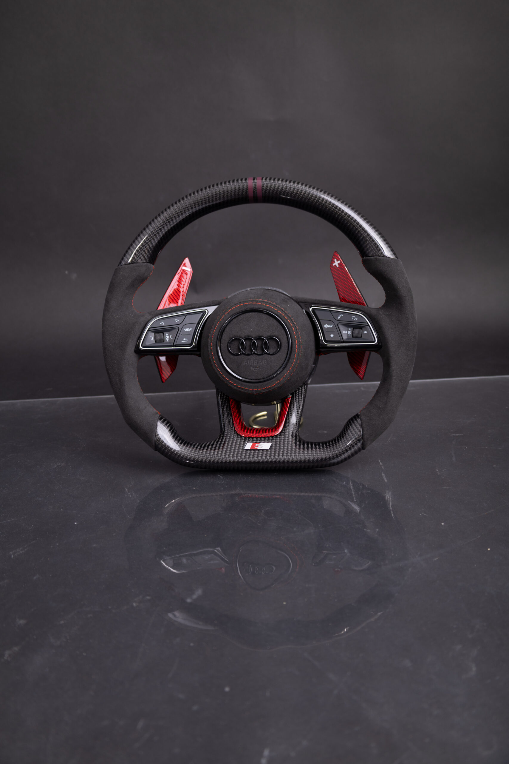 Volante Audi Fibra de Carbono Burdeos