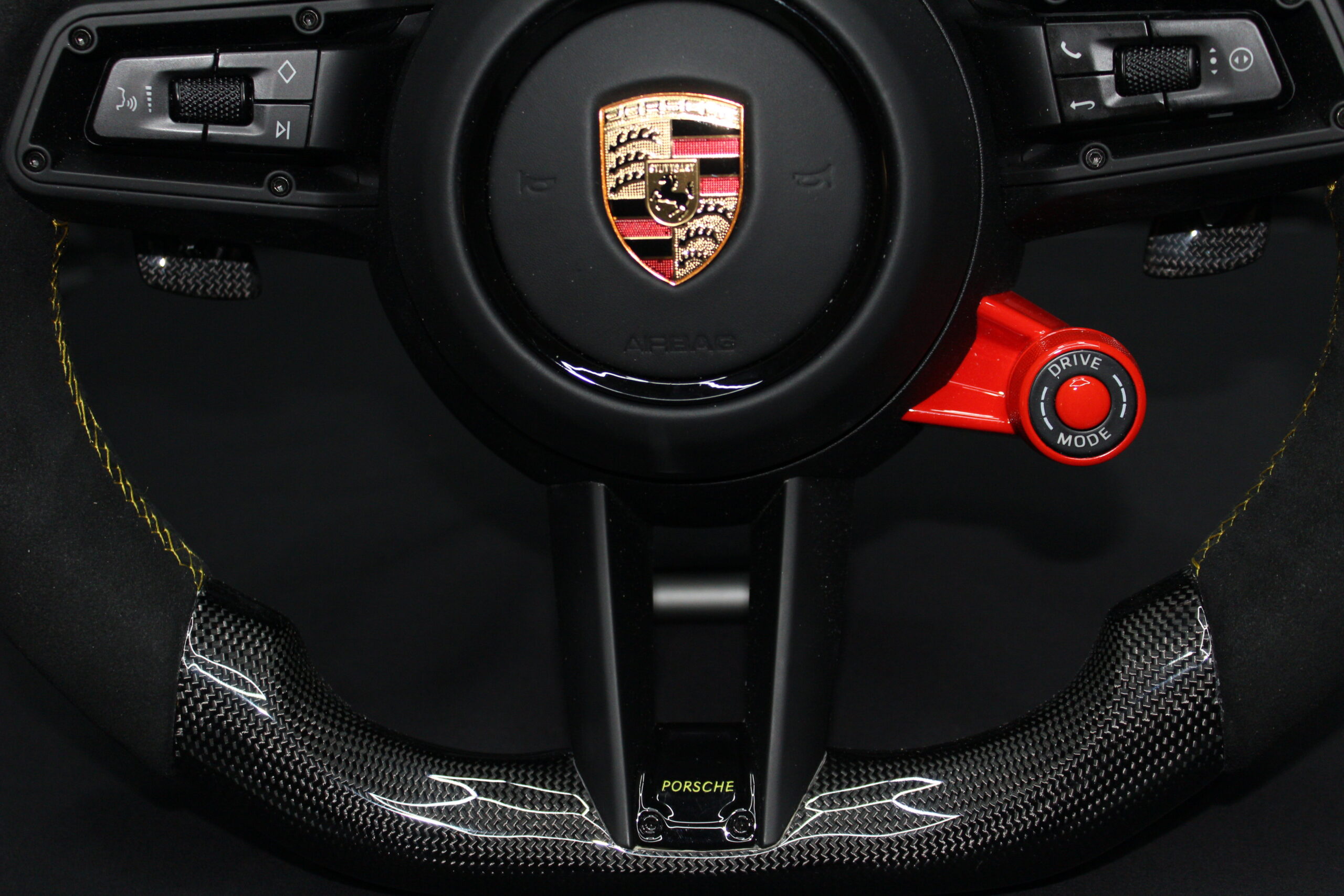 Volante PORSCHE ALCANTARA+CARBONO+CALEFACCION - Imagen 3