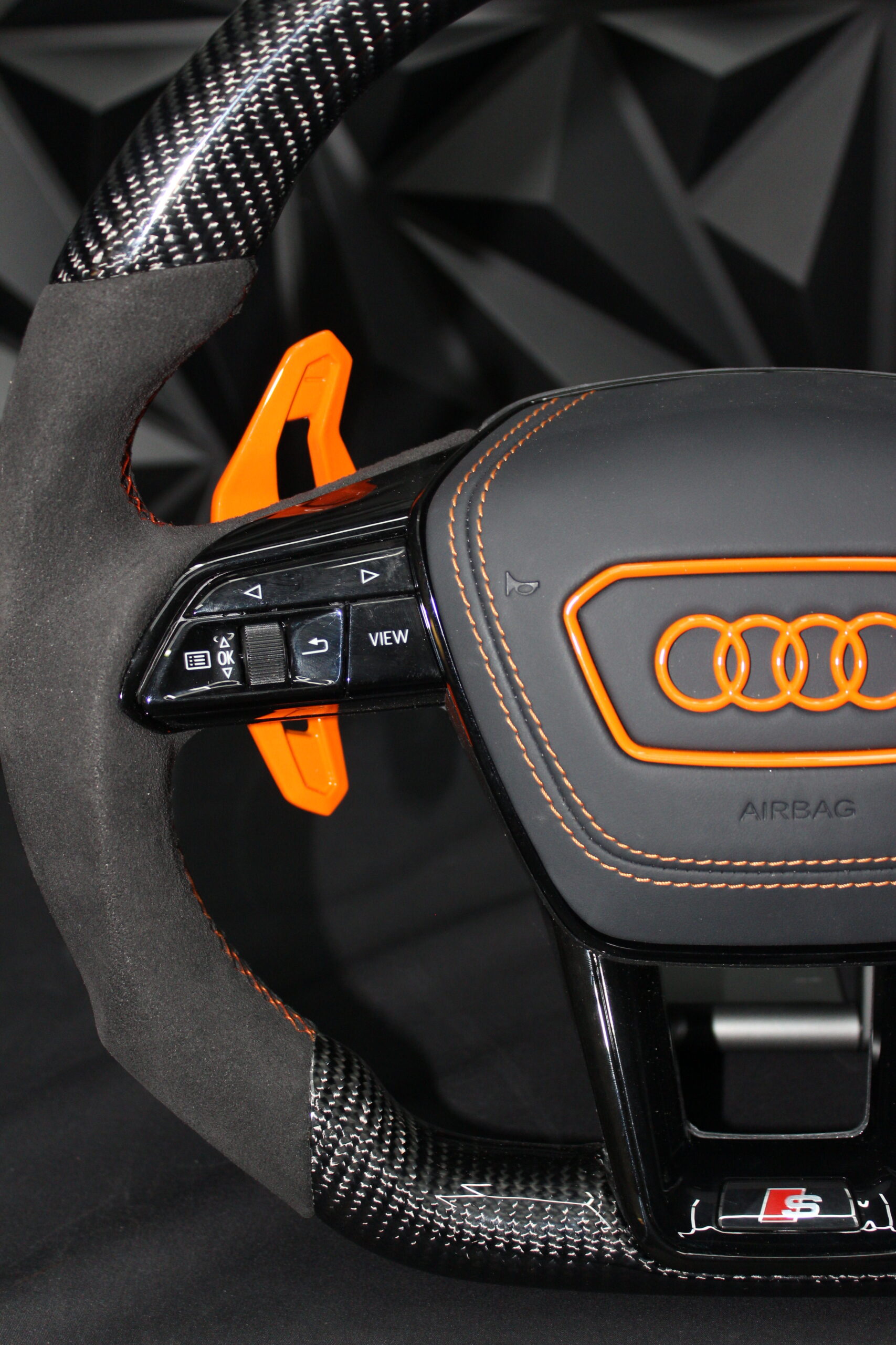 Volante AUDI CARBONO+NARANJA+ALCANTARA - Imagen 2