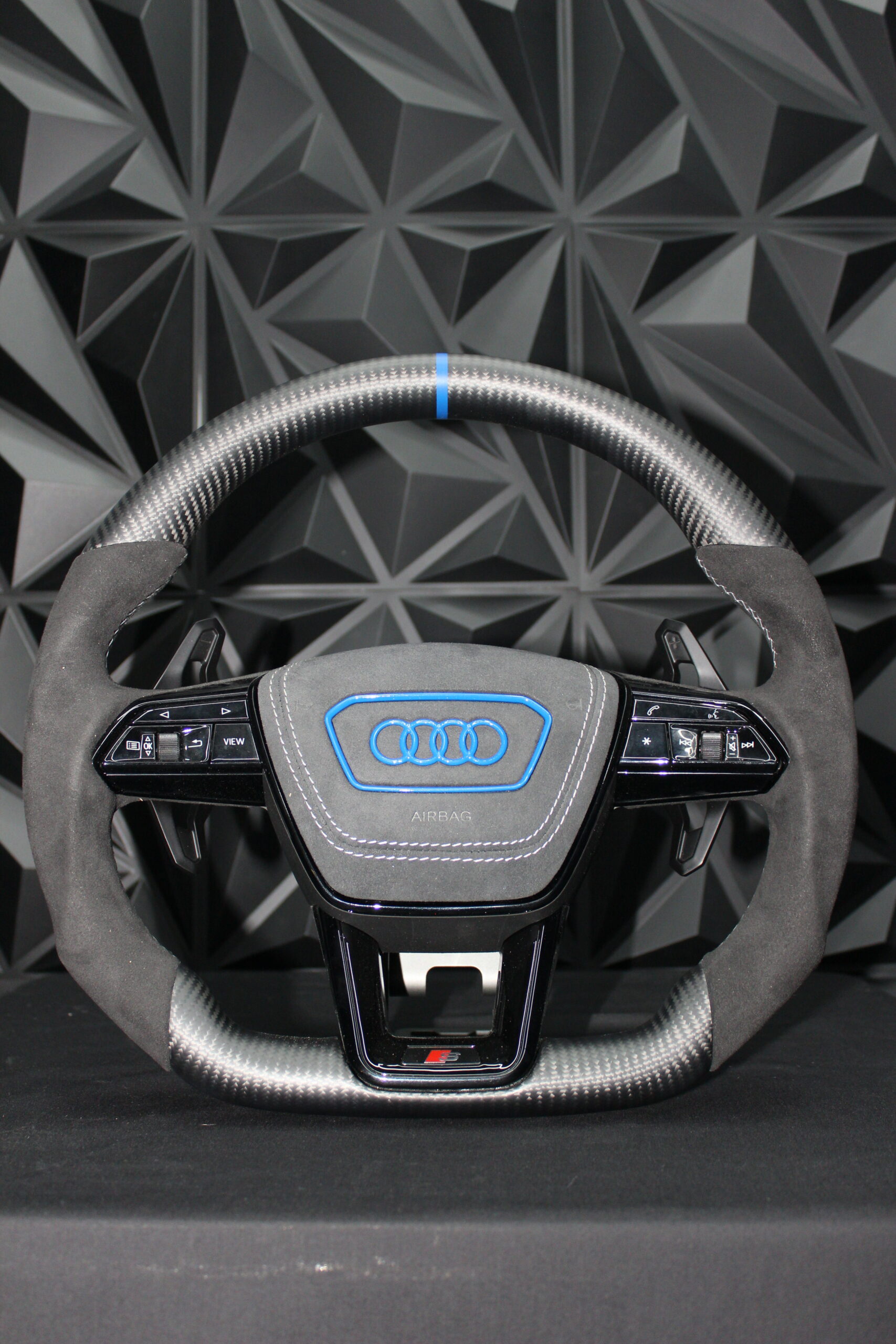 Volante AUDI CUERO MATE+ALCANTARA+AZUL