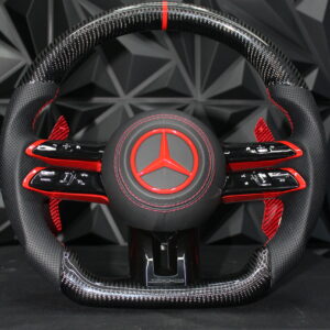 Volante Deportivo de Fibra de Carbono y Cuero Perforado para Mercedes-Benz (Estilo AMG)