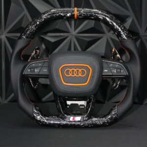 Volante AUDI CARBONO FORJADA+NARANJA+CUERO